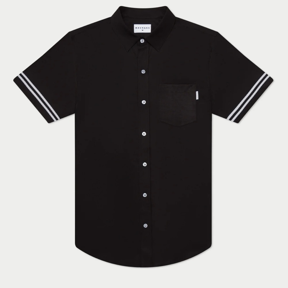Mavrans Black Game Weekend Shirt Soft reCOCOBLEND fabric 4way Stretch SizeMedium